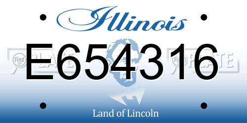 E654316 Illinois License Plate