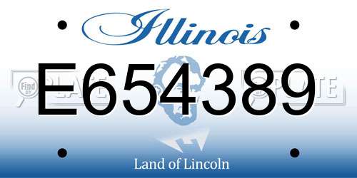 E654389 Illinois License Plate