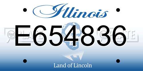 E654836 Illinois License Plate