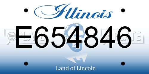 E654846 Illinois License Plate