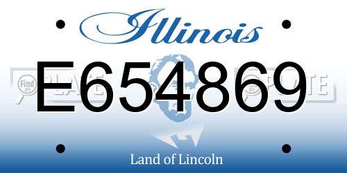 E654869 Illinois License Plate