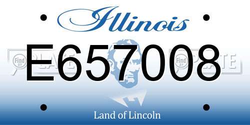 E657008 Illinois License Plate