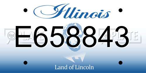E658843 Illinois License Plate