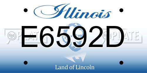 E6592D Illinois License Plate
