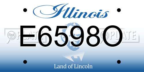 E6598O Illinois License Plate