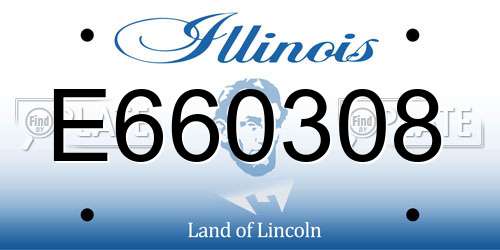 E660308 Illinois License Plate