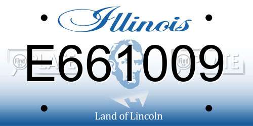 E661009 Illinois License Plate