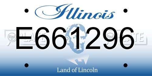 E661296 Illinois License Plate