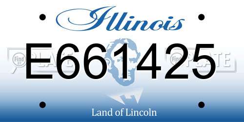 E661425 Illinois License Plate