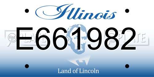 E661982 Illinois License Plate