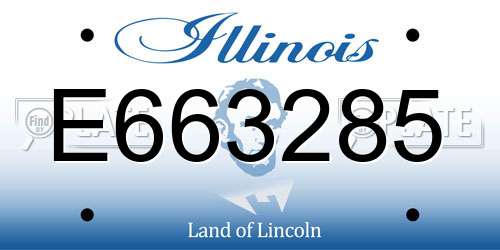 E663285 Illinois License Plate