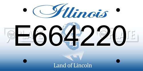 E664220 Illinois License Plate