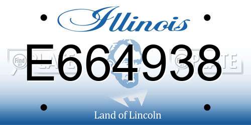 E664938 Illinois License Plate