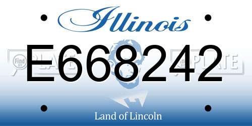 E668242 Illinois License Plate