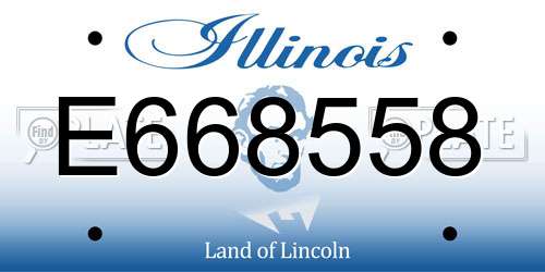E668558 Illinois License Plate