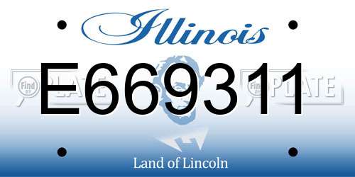 E669311 Illinois License Plate