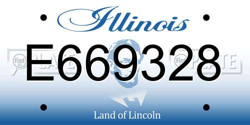 E669328 Illinois License Plate
