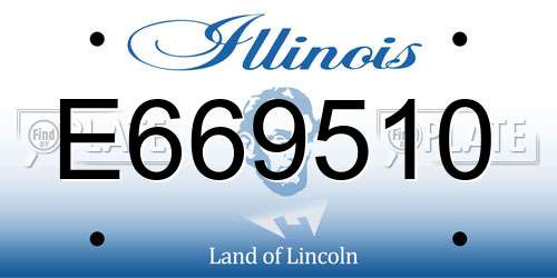 E669510 Illinois License Plate