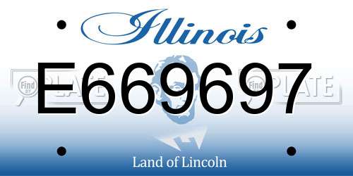 E669697 Illinois License Plate
