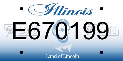 E670199 Illinois License Plate