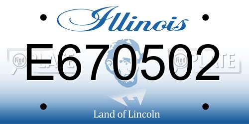 E670502 Illinois License Plate