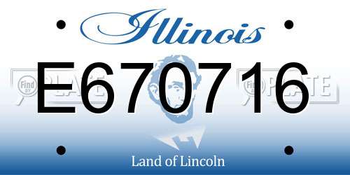 E670716 Illinois License Plate