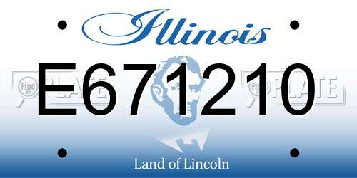 E671210 Illinois License Plate
