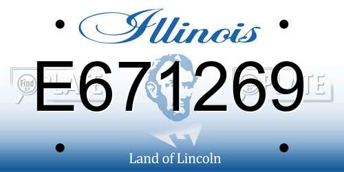 E671269 Illinois License Plate