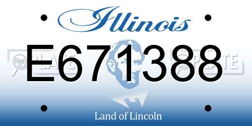 E671388 Illinois License Plate
