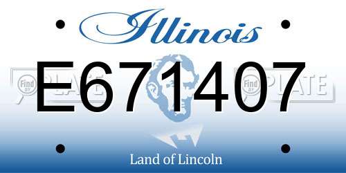 E671407 Illinois License Plate