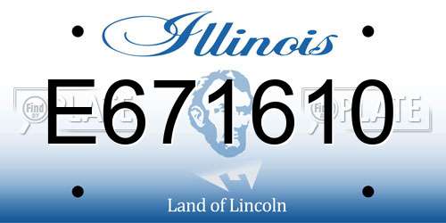 E671610 Illinois License Plate