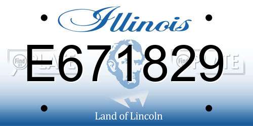 E671829 Illinois License Plate