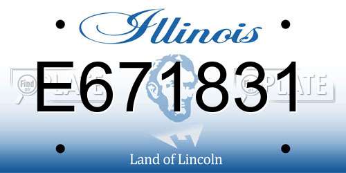 E671831 Illinois License Plate