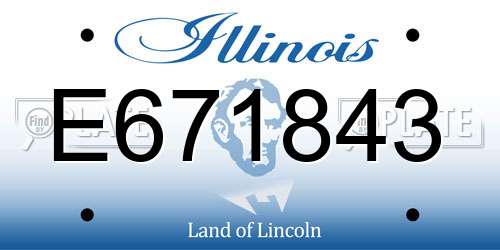 E671843 Illinois License Plate