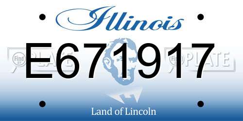 E671917 Illinois License Plate