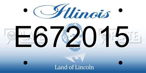 E672015 Illinois License Plate