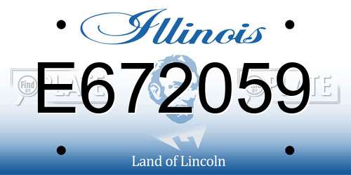 E672059 Illinois License Plate