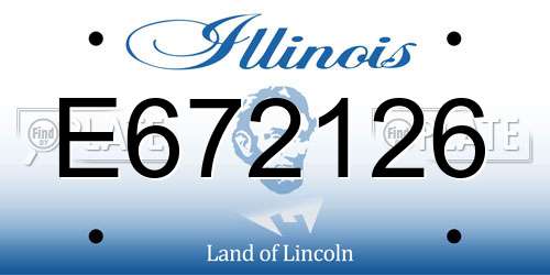 E672126 Illinois License Plate