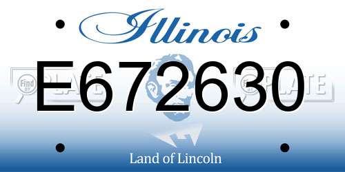 E672630 Illinois License Plate