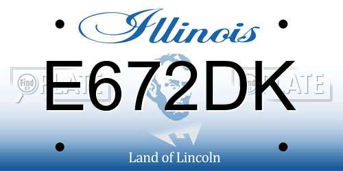 E672DK Illinois License Plate