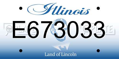 E673033 Illinois License Plate