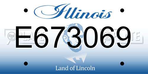 E673069 Illinois License Plate