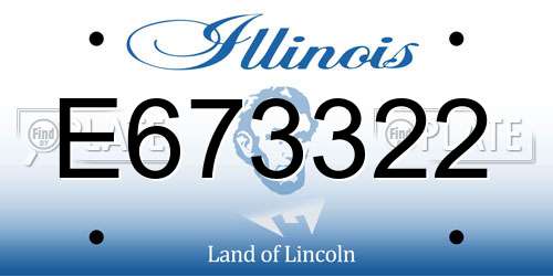 E673322 Illinois License Plate