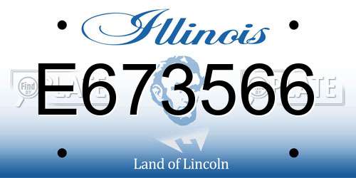 E673566 Illinois License Plate