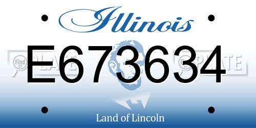 E673634 Illinois License Plate