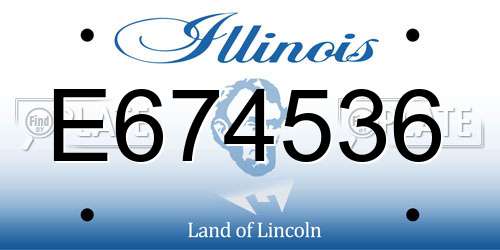 E674536 Illinois License Plate