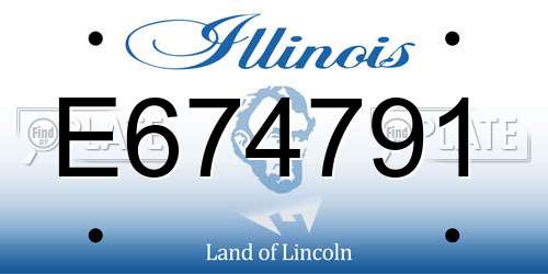 E674791 Illinois License Plate
