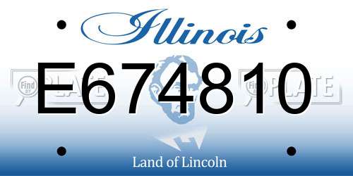 E674810 Illinois License Plate