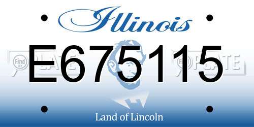 E675115 Illinois License Plate
