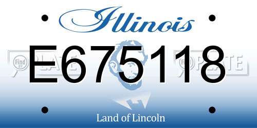 E675118 Illinois License Plate